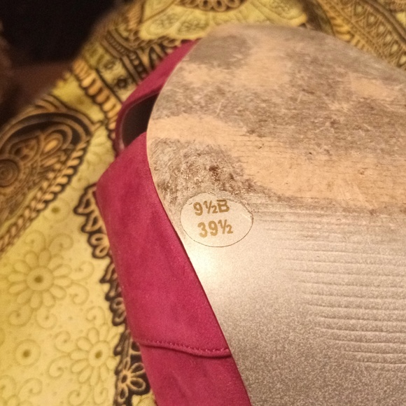 Jessica Simpson women heels, low platform like bottom raspberry color, 9 1/2 - Picture 8 of 8